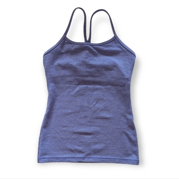 Lululemon Power Y Tank Top Purple Stripe Size 2 - Picture 1 of 4